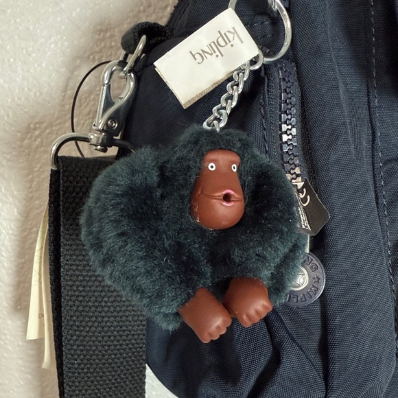 Kipling Felix Large Crossbody Handbag in Navy w/monkey keychain NWT - Picture 8 of 9